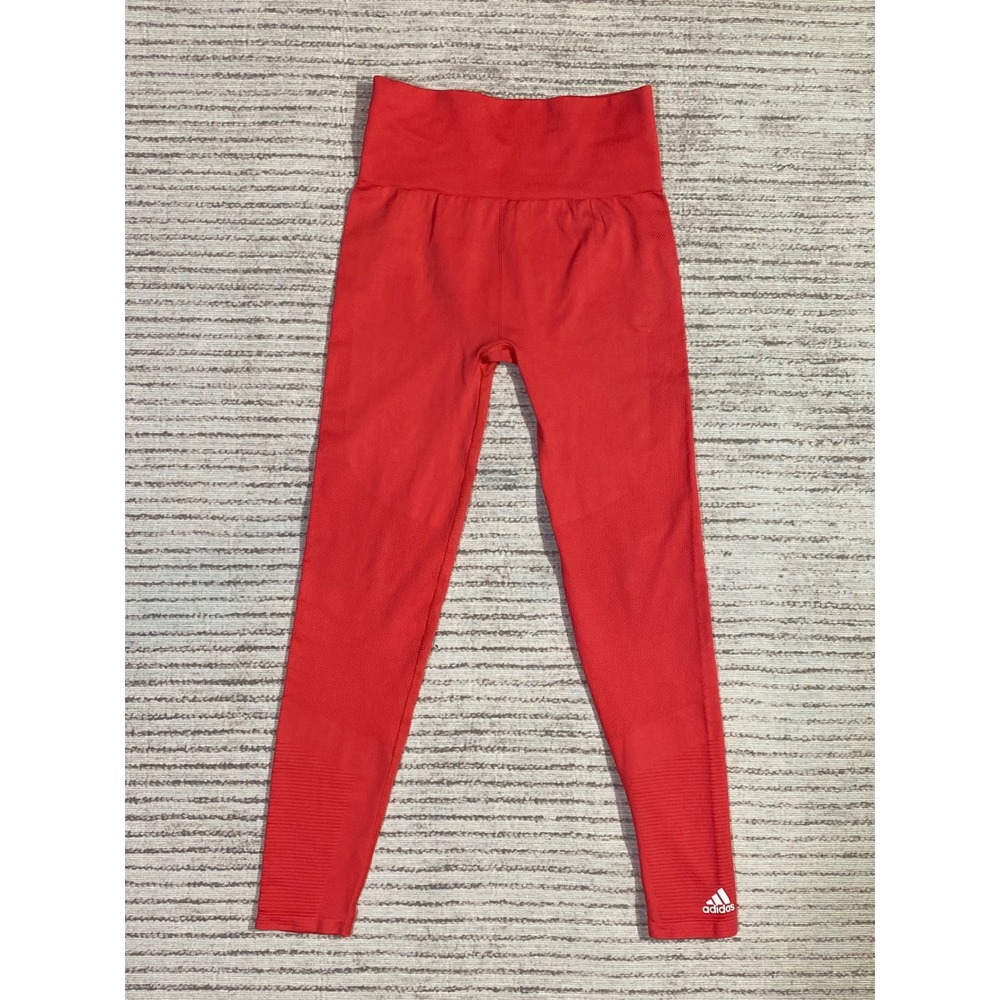 Adidas Womens Seamless High Waisted Compression Leggings Red Athletic‎ Tights